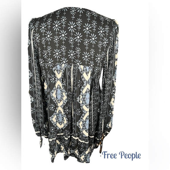 Free People | Down By The Bay Dress in Black Print - Picture 5 of 9